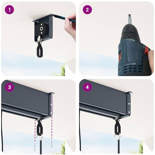 vidaXL Outdoor Roller Blind 160x250 cm Blue and White