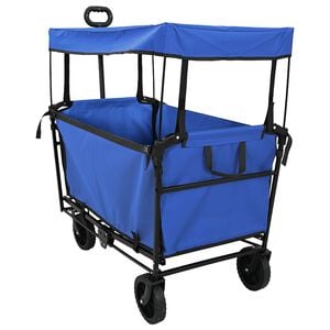 vidaXL Folding Shopping Trolley with Breaks Black 105 x 56.5 x 116 cm