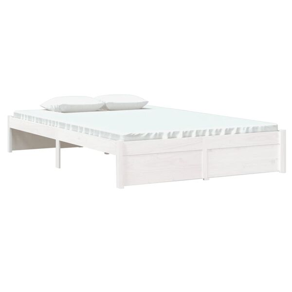 vidaXL Bed Frame without Mattress White Solid Wood 120x200 cm