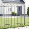 vidaXL Garden Fence 9 pcs Grey 15.3 x 1.5 m Powder-coated Steel