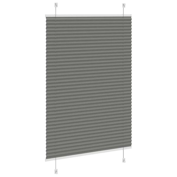 vidaXL Pleated Blind Anthracite 100x100 cm Fabric Width 99.4 cm Polyester