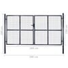 vidaXL Mesh Garden Gate Galvanised Steel 300x150 cm Grey