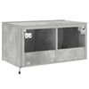vidaXL TV Wall Cabinet with LED Lights Concrete Grey 60x35x31 cm