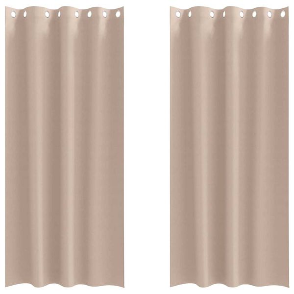 vidaXL Blackout Curtains with Rings 2 pcs Taupe 245 x 140 cm Polyester