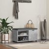 vidaXL Hall Bench with Cushion with Door Concrete Grey 80 x 38 x 46 cm