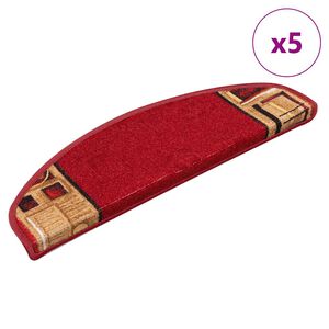 vidaXL Stair Mats Self-adhesive 5 pcs 65x21x4 cm Red