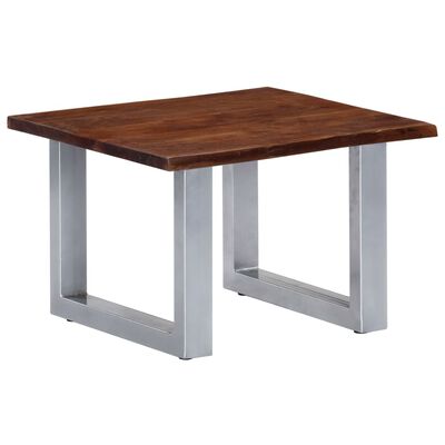 vidaXL Coffee Table with Live Edges 60x60x40 cm Solid Acacia Wood