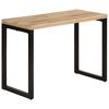 vidaXL Dining Table | Mango wood finish, Black frame | Solid mango wood, steel