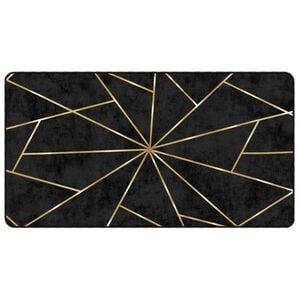 vidaXL Rug Washable Black and Gold 80x150 cm Anti Slip