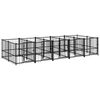 vidaXL Outdoor Dog Kennel Steel 9.38 m&sup2;