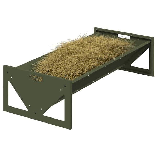 vidaXL Livestock Feeding Trough Olive Green 108 x 50 x 28 cm