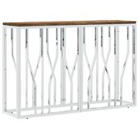 vidaXL Console Table Stainless Steel and Solid Wood Reclaimed
