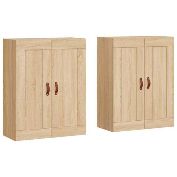 vidaXL Wall Mounted Cabinets 2 pcs Sonoma Oak Engineered Wood