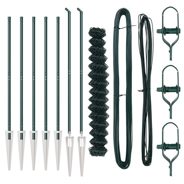 vidaXL Fence Post Green 10 x 1.5 m (60 x 60 mm mesh) Steel and PVC