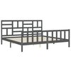 vidaXL Bed Frame without Mattress Grey 200x200 cm Solid Wood Pine