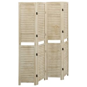 vidaXL 4-Panel Room Divider 140x165 cm Solid Wood Paulownia