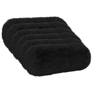 vidaXL Cushion with Pillow HEERLEN 6 pcs Black PV Fleece