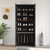 vidaXL Shoe Cabinet with Shelf Black 80 x 39 x 178 cm Engineered Wood