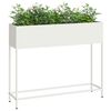 vidaXL Raised Garden Planter White 100 x 26 x 82 cm Steel