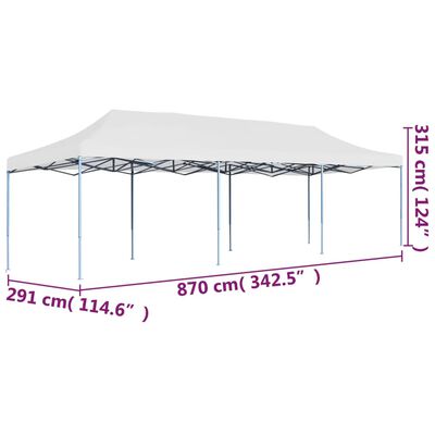 vidaXL Folding Pop-up Party Tent 3x9 m White