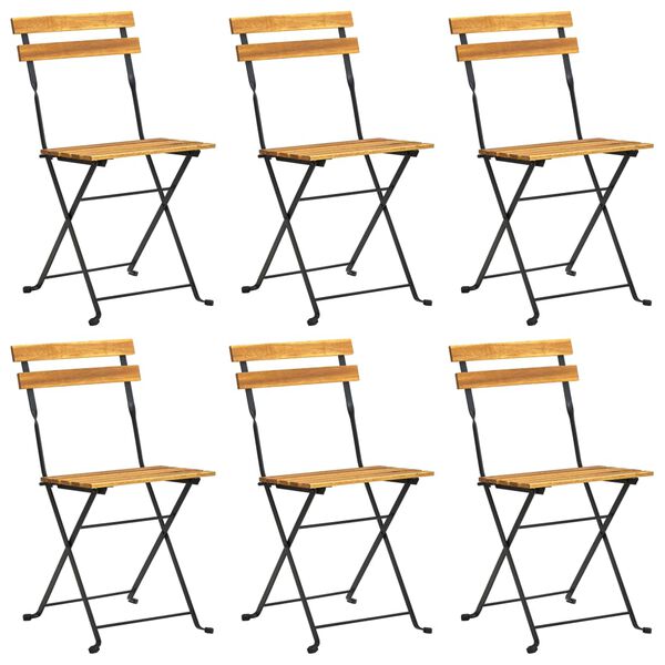 vidaXL 7 Piece Folding Outdoor Dining Set Solid Acacia Wood