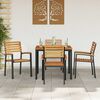 vidaXL Garden Dining Set 5 pcs Black Solid Acacia Wood