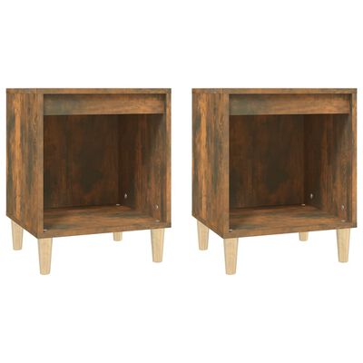 vidaXL Bedside Cabinets 2 pcs Smoked Oak 40x35x50 cm