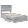 vidaXL Bed Frame with Drawer Grey Sonoma 100 x 200 cm Engineered Wood