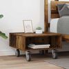 vidaXL Side Table with Wheels Old Wood 50.5 x 50 x 30 cm