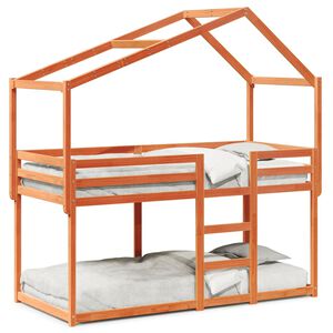 vidaXL Bunk Bed without Mattress Wax Brown 90x200 cm Solid Wood Pine