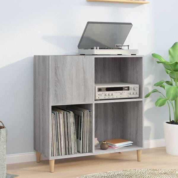 vidaXL Record Cabinet Grey Sonoma 84.5x38x89 cm Engineered Wood