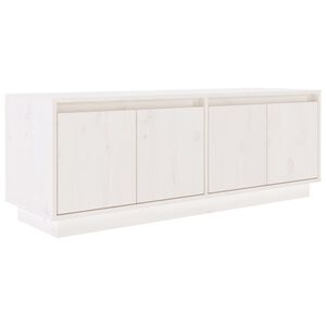 vidaXL TV Cabinet White 110x34x40 cm Solid Wood Pine