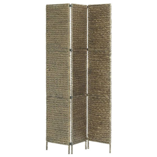vidaXL 3-Panel Room Divider Brown 116x160 cm Water Hyacinth
