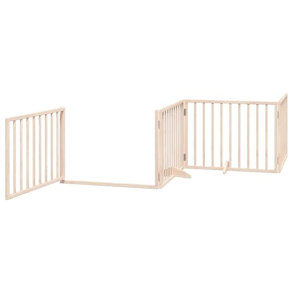 vidaXL Dog Gate with Door Foldable 10 Panels 800 cm Poplar Wood