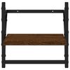 vidaXL Wall Shelves with Bars 2 pcs Brown Oak 30x25x30 cm