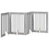vidaXL Foldable Dog Gate with Stands 4 pcs Grey Sonoma 321 cm