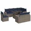 vidaXL 9 Piece Garden Sofa Set with Cushions Grey Poly Rattan Acacia