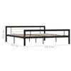 vidaXL Bed Frame without Mattress Black and White Metal 180x200 cm Super King