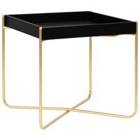 vidaXL Side Table Black and Gold 38x38x38.5 cm MDF