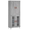 vidaXL Highboard Grey Sonoma 69,5x34x180 cm Engineered Wood