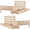 vidaXL Bed Frame without Mattress 100x200 cm Solid Wood Pine