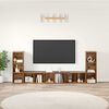 vidaXL TV Cabinet Set Wall-mounted 4 pcs Old Wood 37 x 35 x 107.5 cm