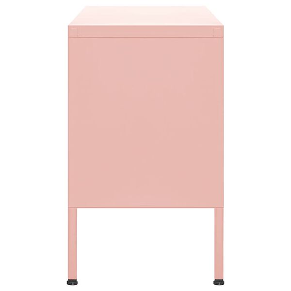 vidaXL TV Cabinet Pink 105x35x50 cm Steel