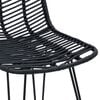 vidaXL Bar Chair 2 pcs Black 44.5 x 53 x 111 cm Rattan and Iron