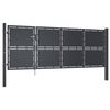vidaXL Garden Gate Steel 350x125 cm Anthracite