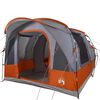 vidaXL Camping Tent Tunnel 3-Person Grey and Orange Waterproof