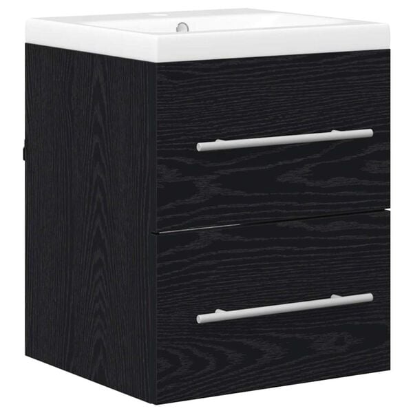 vidaXL Bathroom Sink Cabinet with Drawer Black 42 x 39 x 52 cm