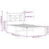vidaXL Metal Bed Frame without Mattress with Headboard White 100x200cm