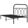 vidaXL Metal Bed Frame without Mattress with Headboard Black 90x200cm