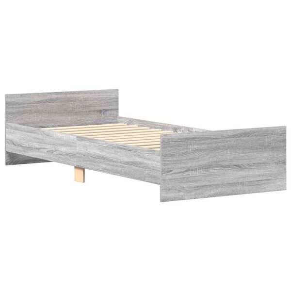 vidaXL Bed Frame without Mattress Grey Sonoma 90x200 cm Engineered Wood